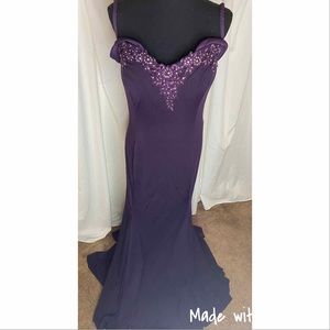Elegant Purple Formal Gown Embellished Details Dress size 2XL
